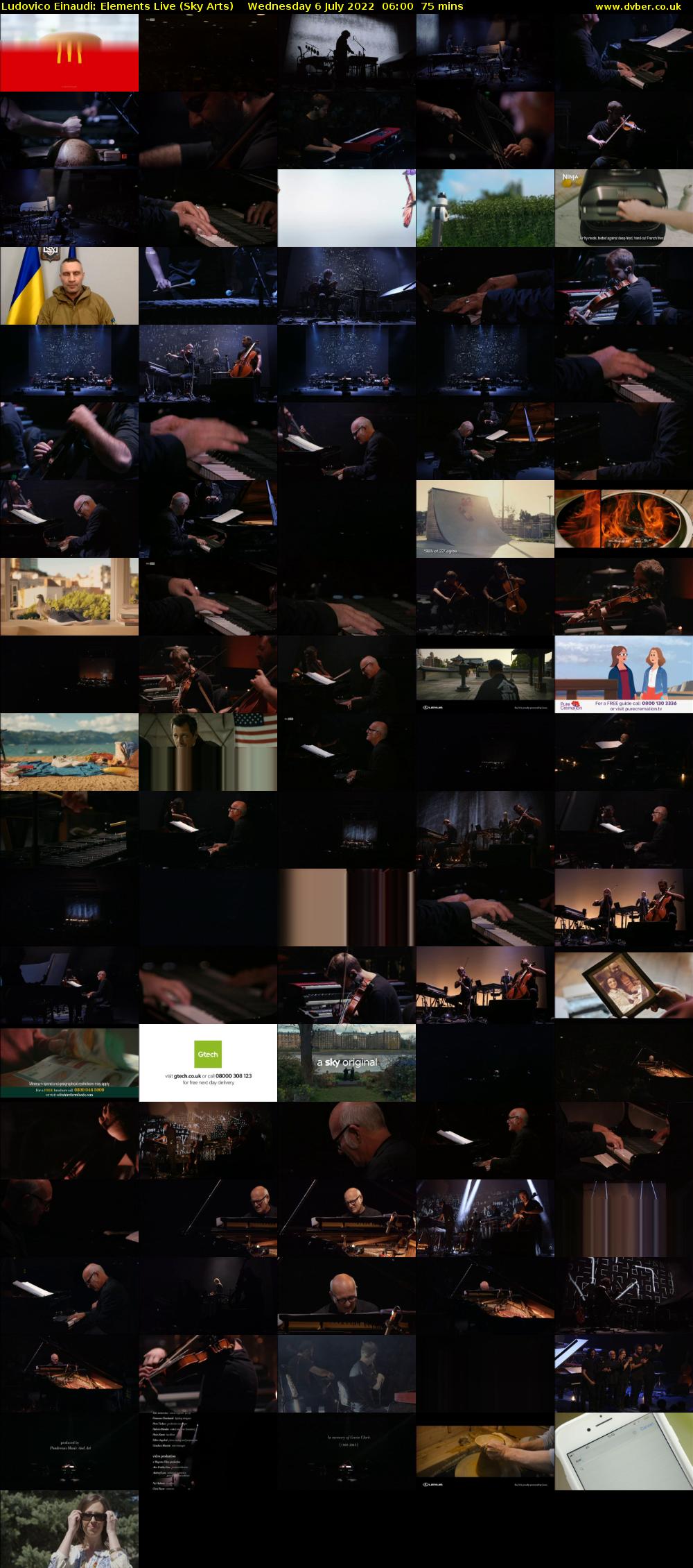 Ludovico Einaudi: Elements Live (Sky Arts) Wednesday 6 July 2022 06:00 - 07:15