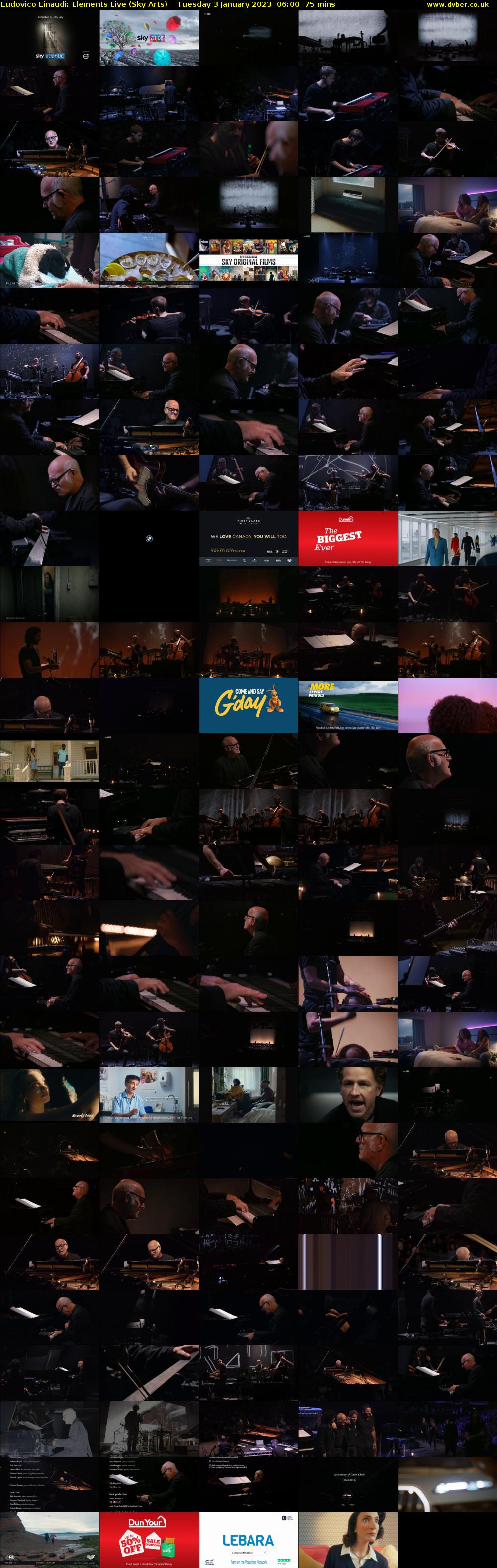 Ludovico Einaudi: Elements Live (Sky Arts) Tuesday 3 January 2023 06:00 - 07:15