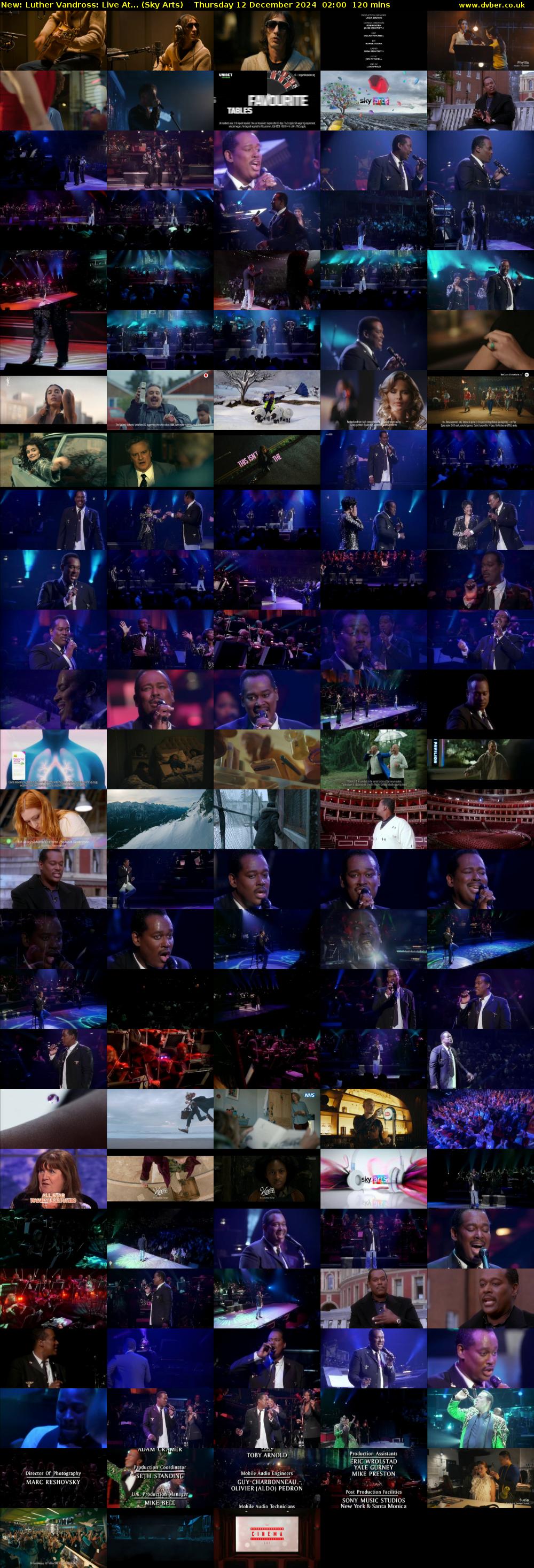 Luther Vandross: Live At... (Sky Arts) Thursday 12 December 2024 02:00 - 04:00