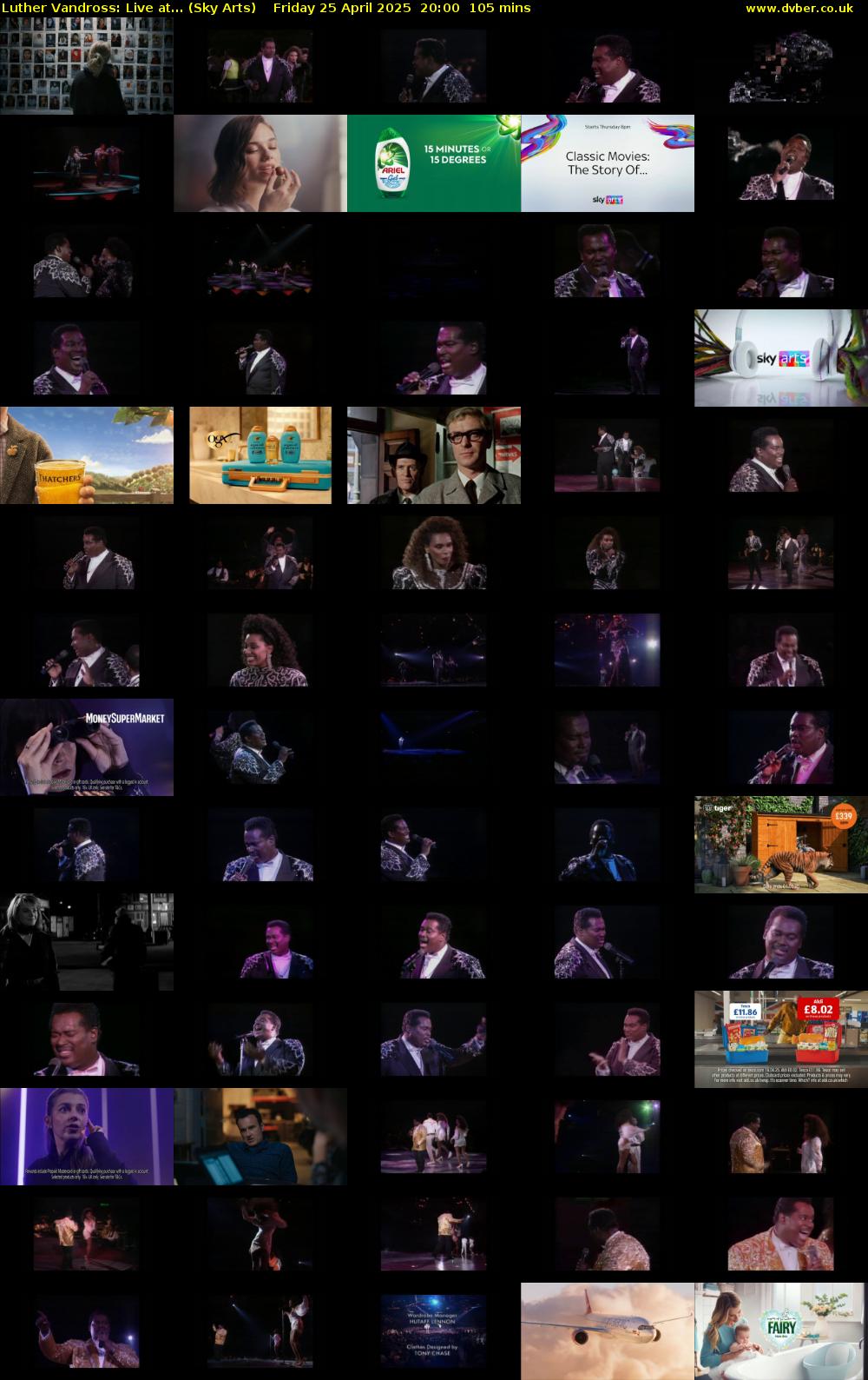 Luther Vandross: Live At... (Sky Arts) Friday 25 April 2025 20:00 - 21:45