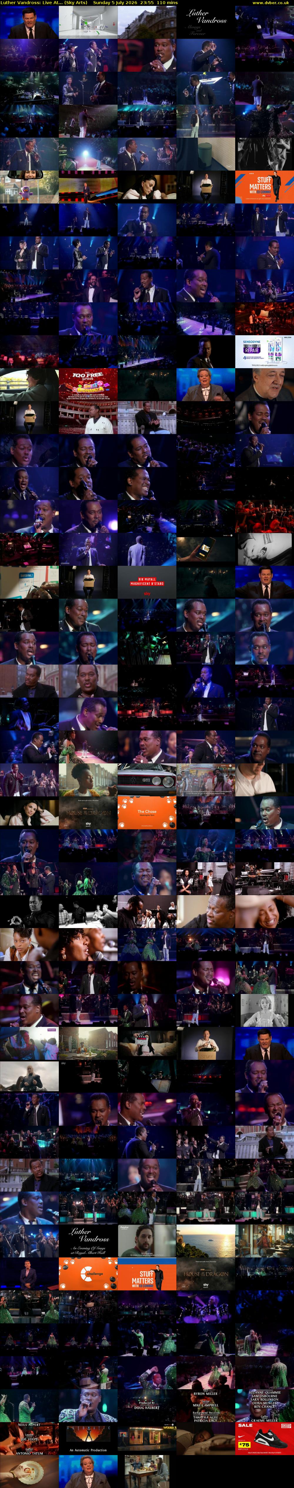 Luther Vandross: Live At... (Sky Arts) Sunday 5 July 2026 23:55 - 01:45