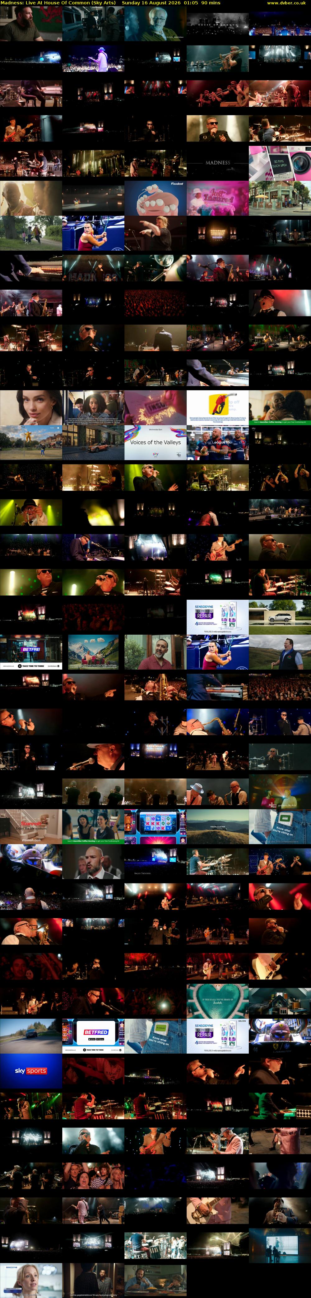 Madness: Live At House Of Common (Sky Arts) Sunday 16 August 2026 01:05 - 02:35