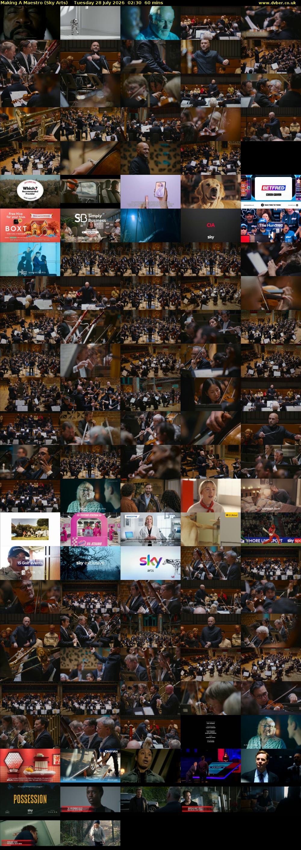 Making A Maestro (Sky Arts) Tuesday 28 July 2026 02:30 - 03:30