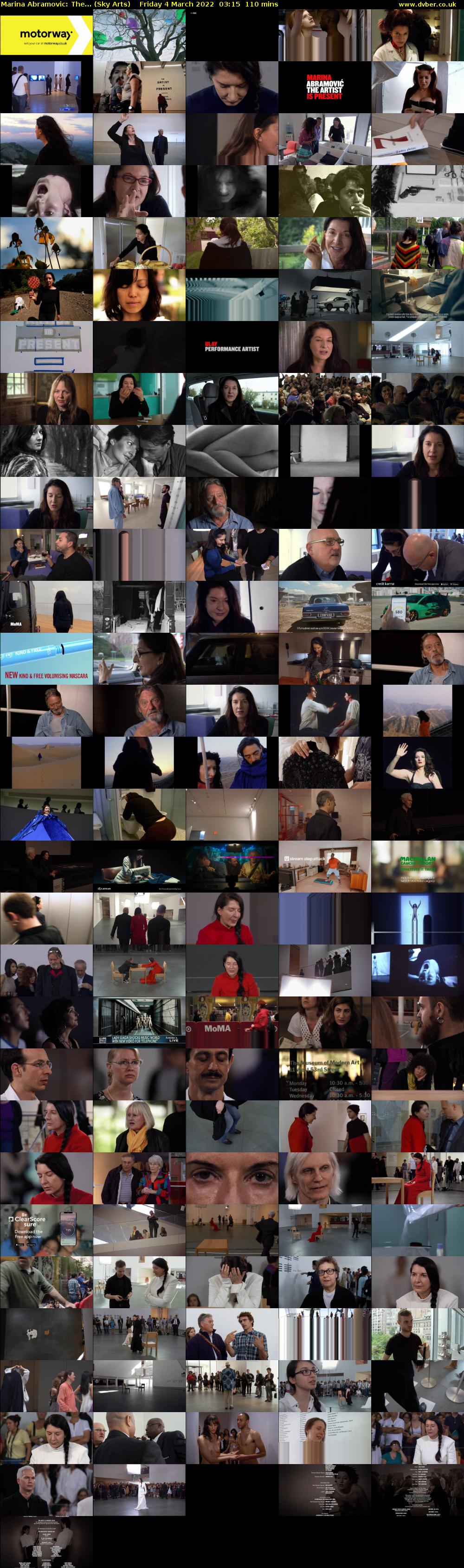 Marina Abramovic: The... (Sky Arts) Friday 4 March 2022 03:15 - 05:05