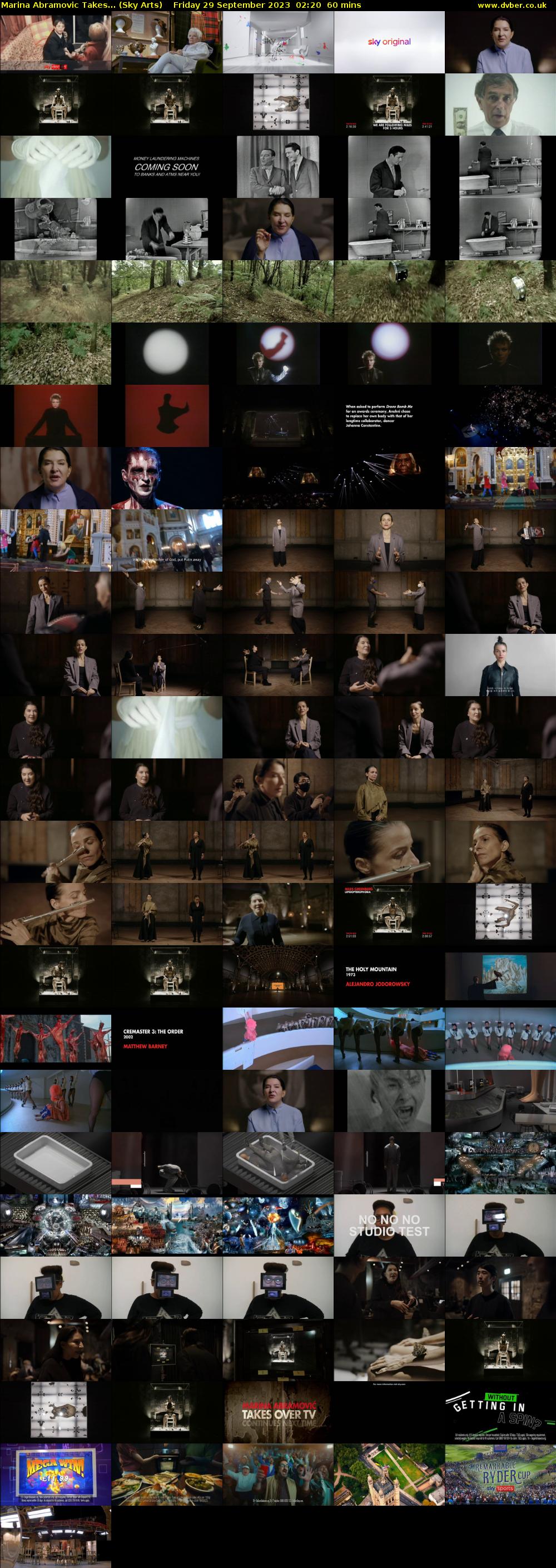 Marina Abramovic Takes... (Sky Arts) Friday 29 September 2023 02:20 - 03:20