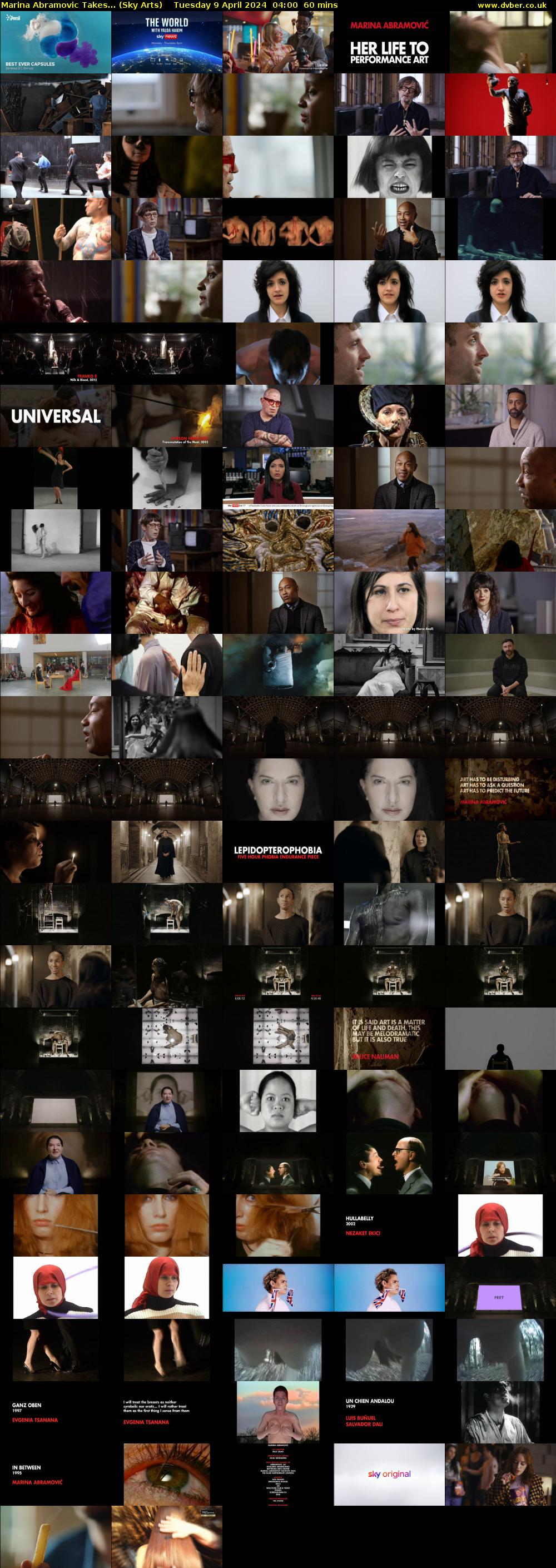 Marina Abramovic Takes... (Sky Arts) Tuesday 9 April 2024 04:00 - 05:00
