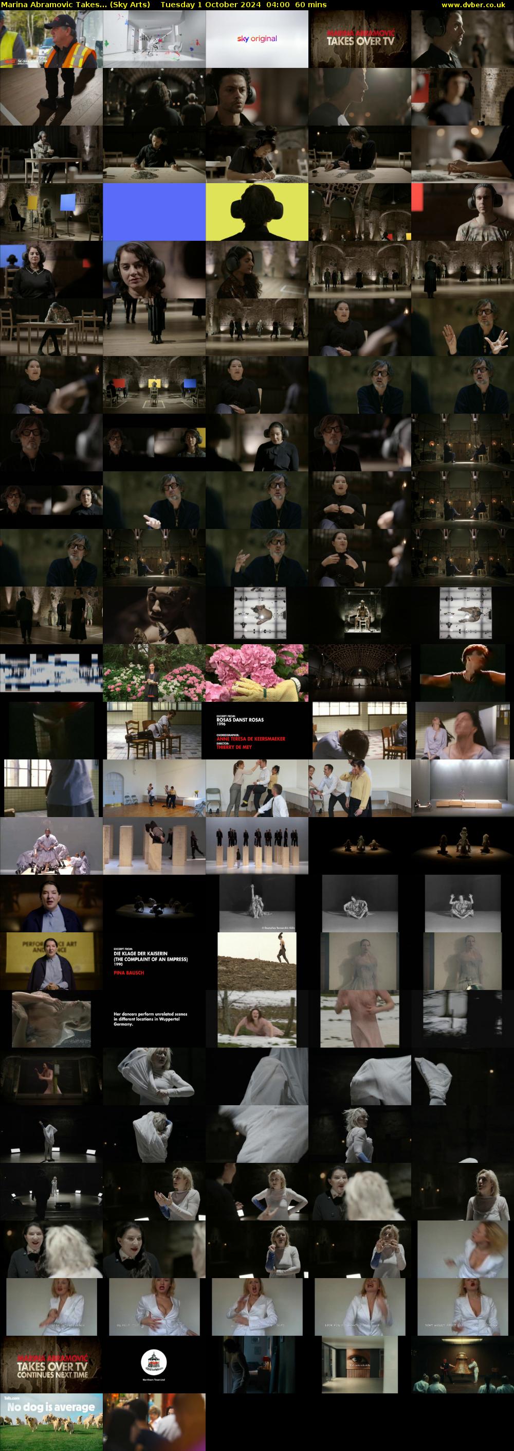 Marina Abramovic Takes... (Sky Arts) Tuesday 1 October 2024 04:00 - 05:00