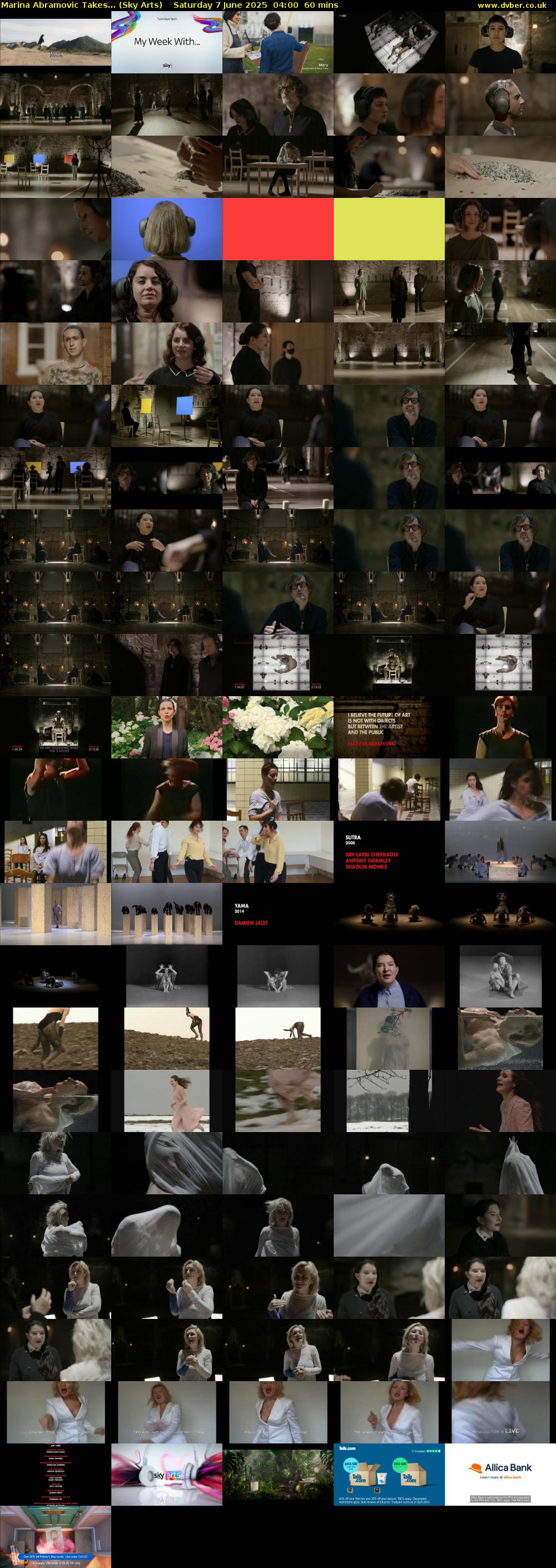 Marina Abramovic Takes... (Sky Arts) Saturday 7 June 2025 04:00 - 05:00