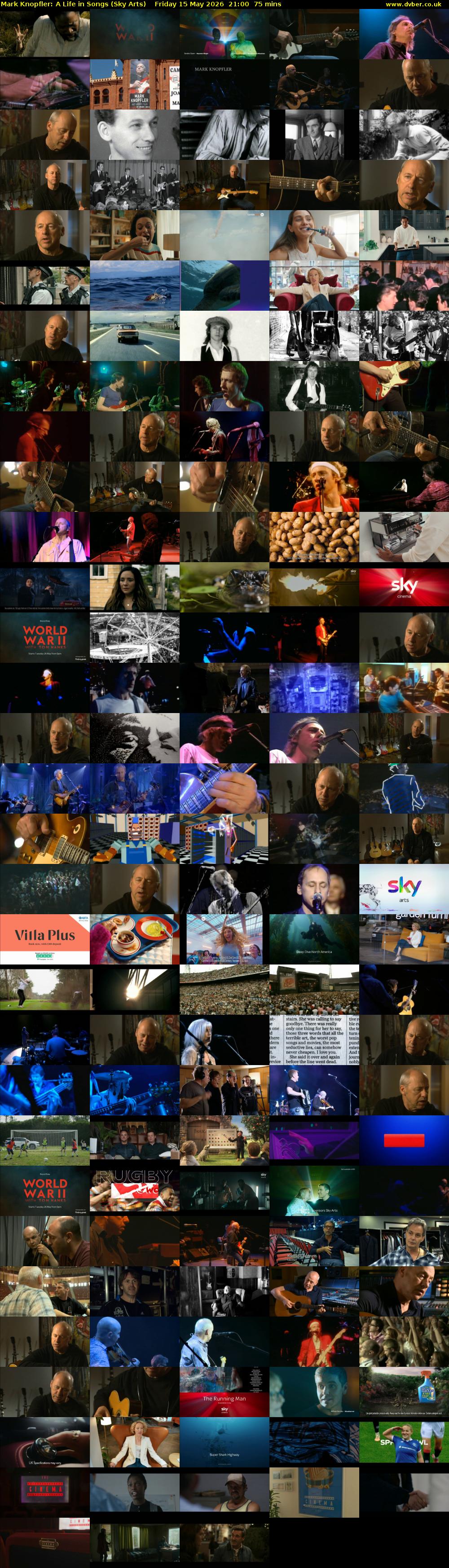 Mark Knopfler: A Life in Songs (Sky Arts) Friday 15 May 2026 21:00 - 22:15