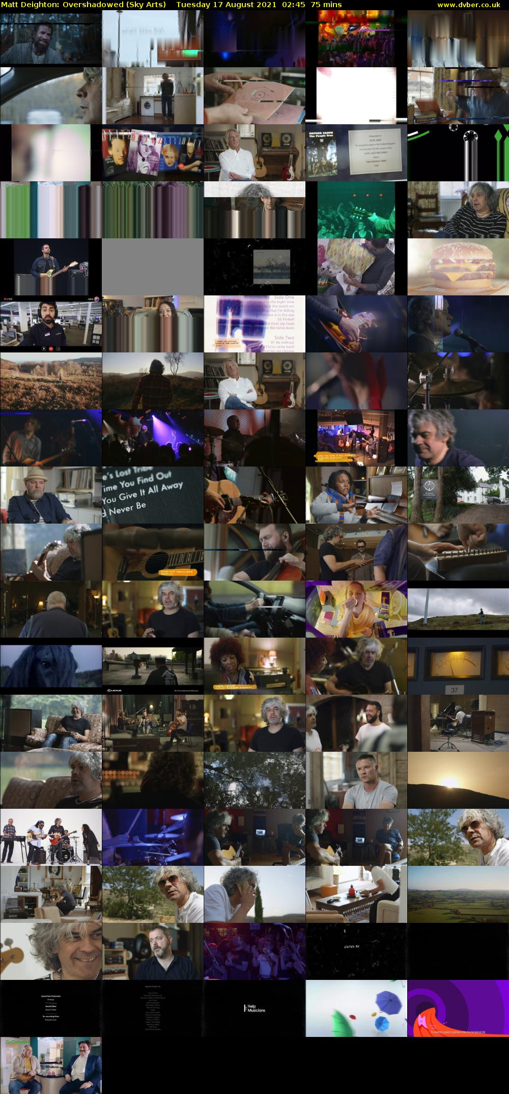 Matt Deighton: Overshadowed (Sky Arts) Tuesday 17 August 2021 02:45 - 04:00