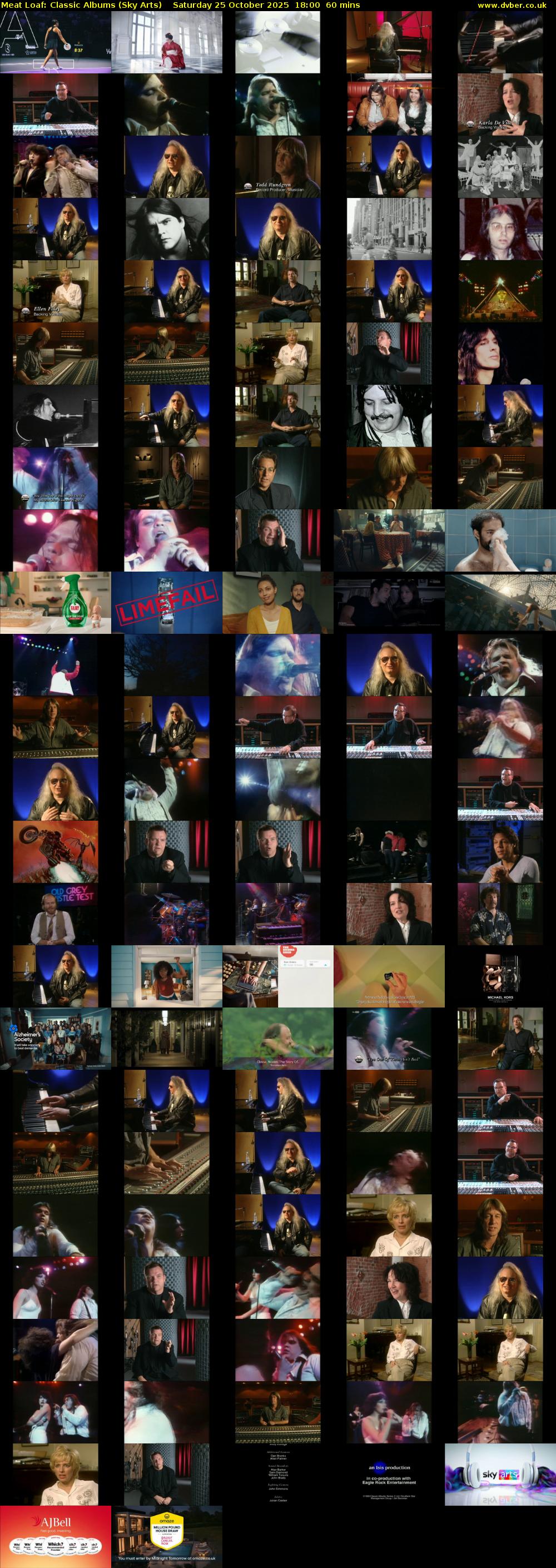 Meat Loaf: Classic Albums (Sky Arts) Saturday 25 October 2025 18:00 - 19:00