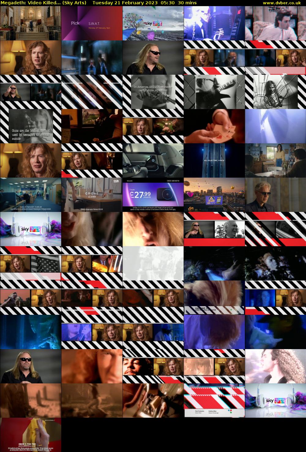 Megadeth: Video Killed... (Sky Arts) Tuesday 21 February 2023 05:30 - 06:00