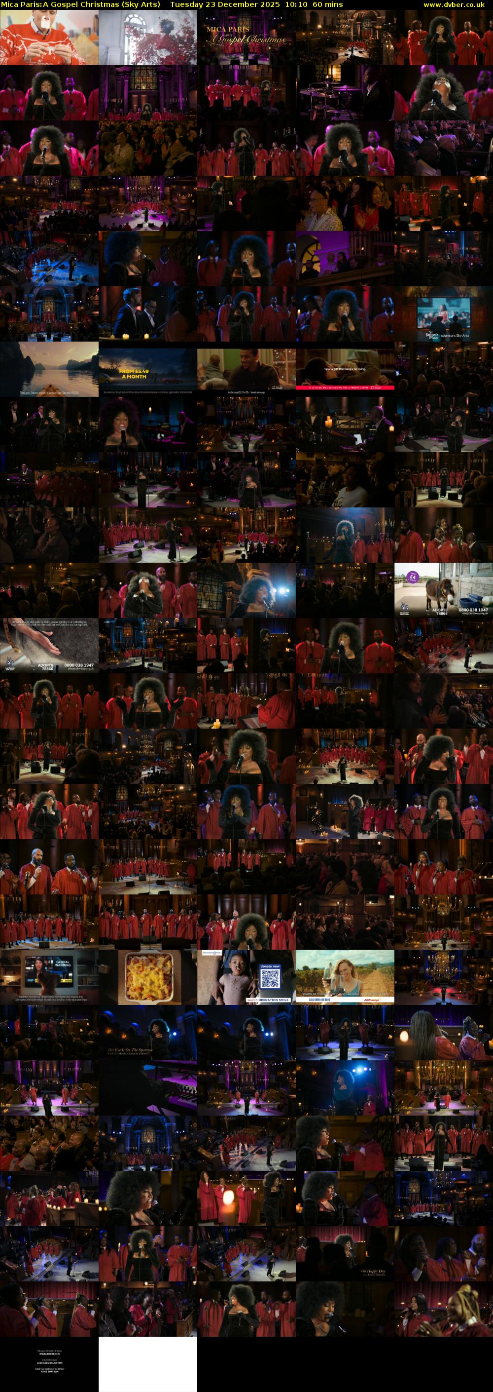 Mica Paris:A Gospel Christmas (Sky Arts) Tuesday 23 December 2025 10:10 - 11:10