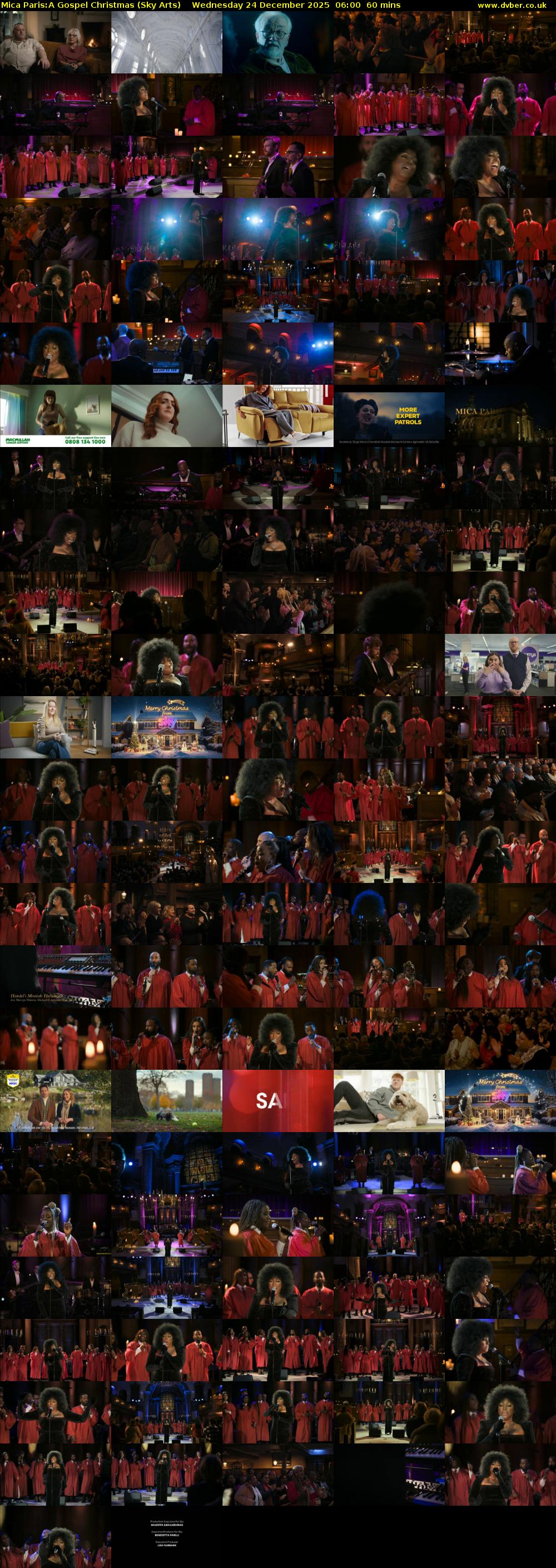 Mica Paris:A Gospel Christmas (Sky Arts) Wednesday 24 December 2025 06:00 - 07:00