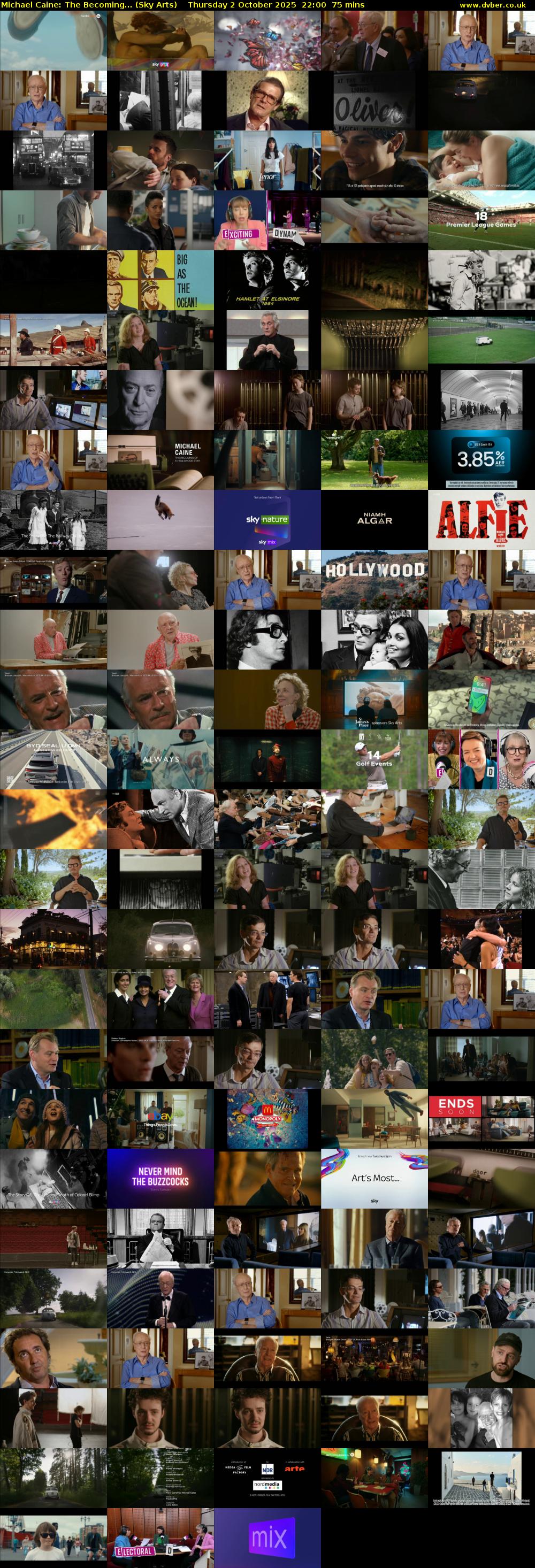 Michael Caine: The Becoming... (Sky Arts) Thursday 2 October 2025 22:00 - 23:15