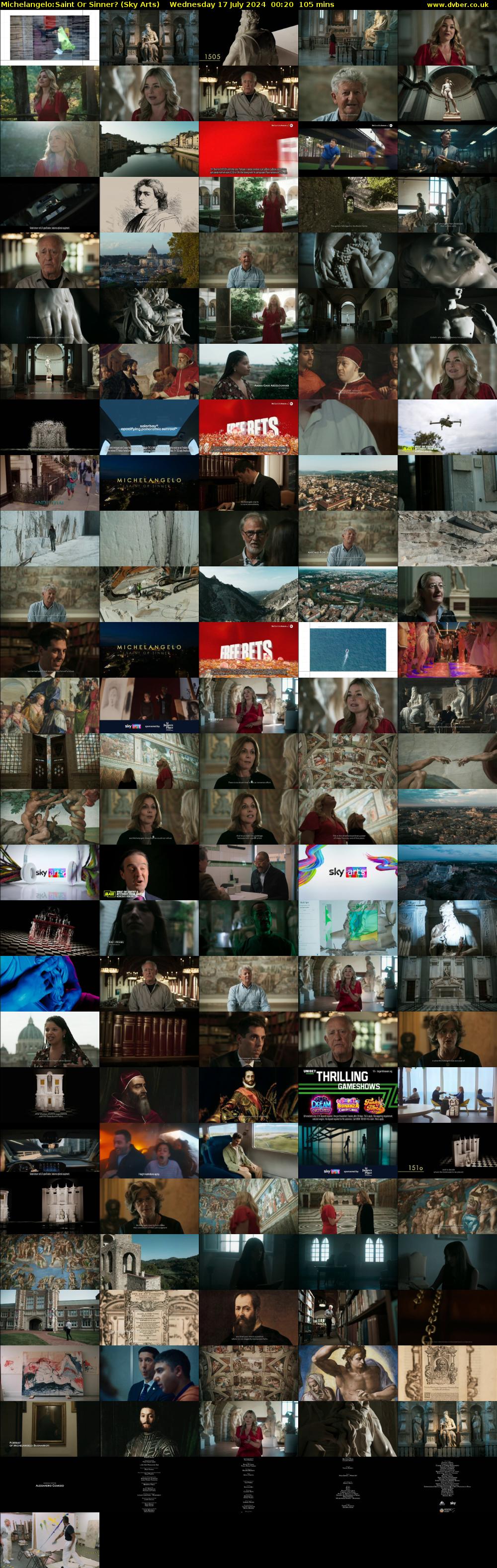 Michelangelo:Saint Or Sinner? (Sky Arts) Wednesday 17 July 2024 00:20 - 02:05