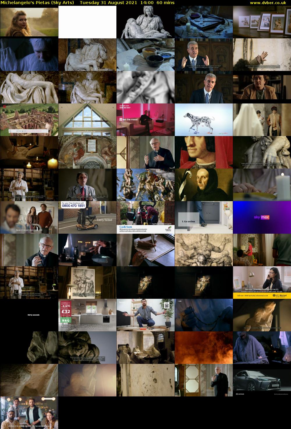 Michelangelo's Pietas (Sky Arts) Tuesday 31 August 2021 15:00 - 16:00