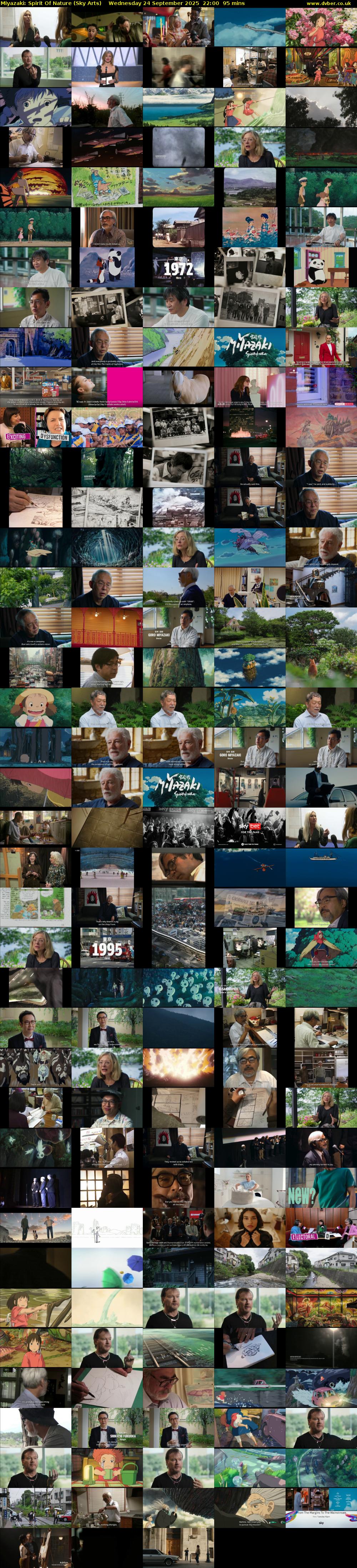 Miyazaki: Spirit Of Nature (Sky Arts) Wednesday 24 September 2025 22:00 - 23:35