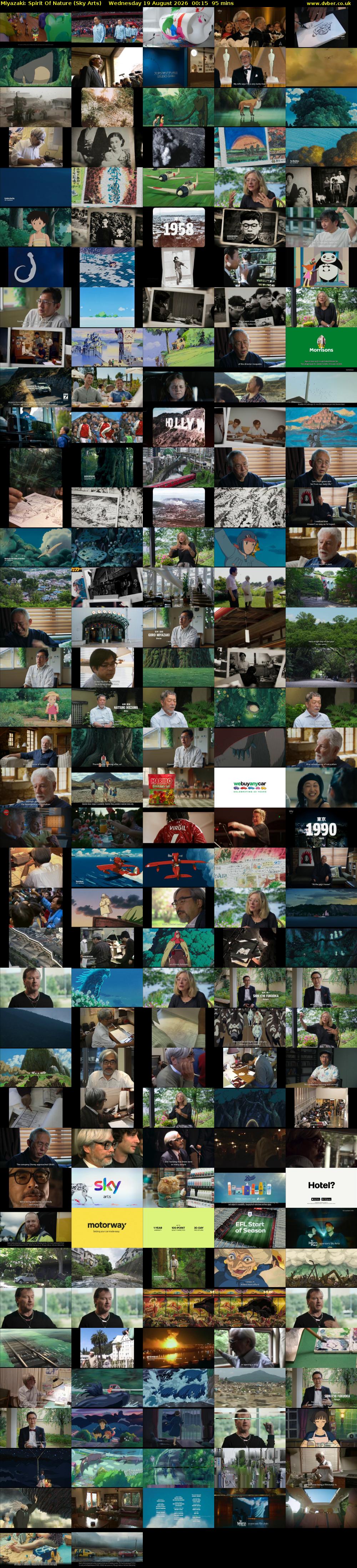 Miyazaki: Spirit Of Nature (Sky Arts) Wednesday 19 August 2026 00:15 - 01:50
