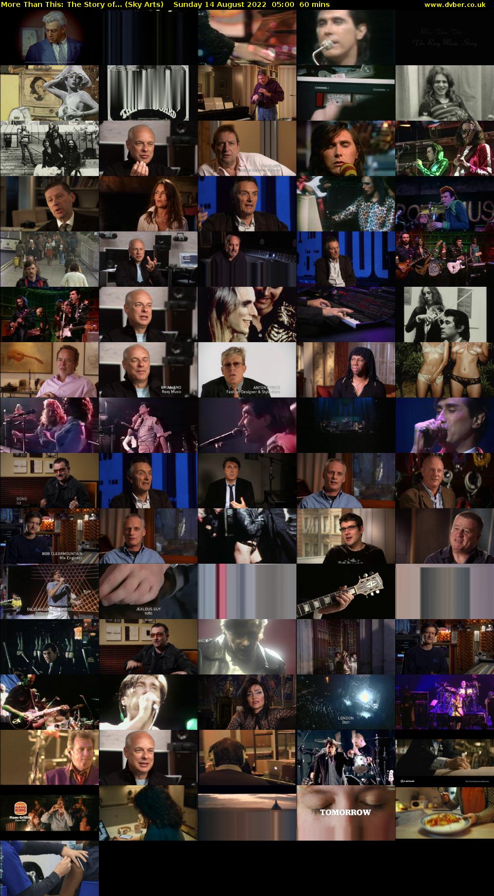 More Than This: The Story of... (Sky Arts) Sunday 14 August 2022 05:00 - 06:00