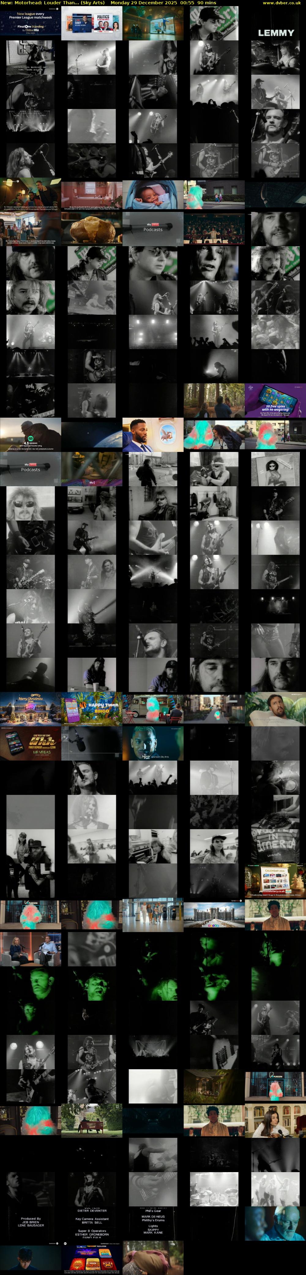 Motorhead: Louder Than... (Sky Arts) Monday 29 December 2025 00:55 - 02:25