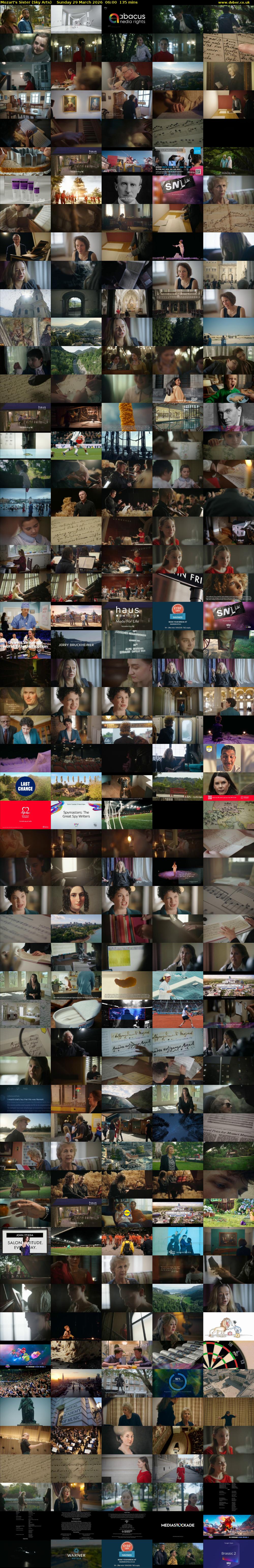 Mozart's Sister (Sky Arts) Sunday 29 March 2026 06:00 - 08:15