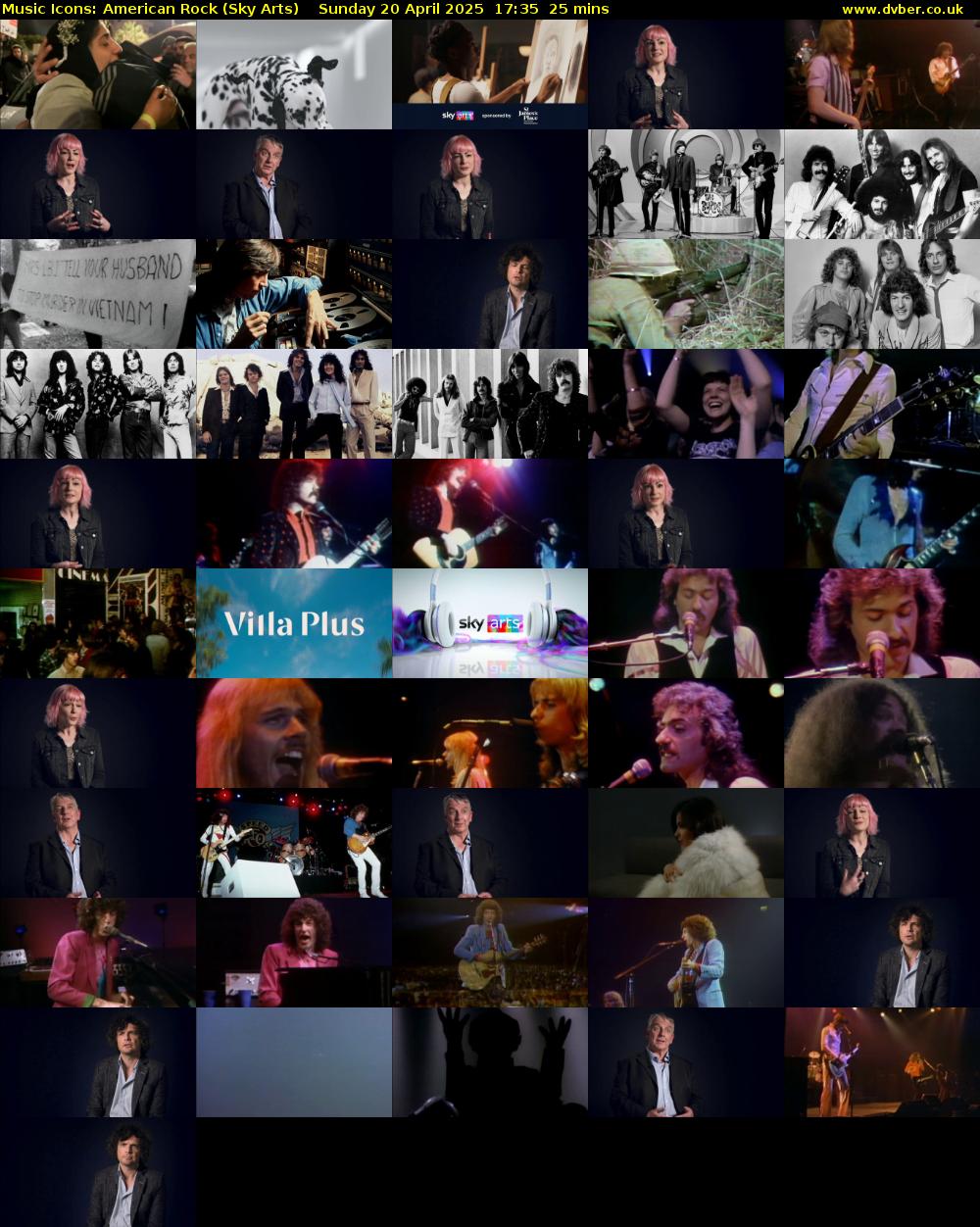 Music Icons: American Rock (Sky Arts) Sunday 20 April 2025 17:35 - 18:00
