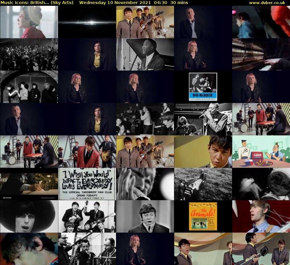 Music Icons: British... (Sky Arts) Wednesday 10 November 2021 04:30 - 05:00