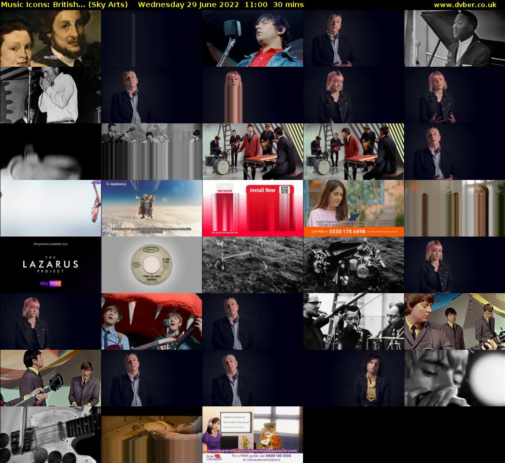 Music Icons: British... (Sky Arts) Wednesday 29 June 2022 11:00 - 11:30