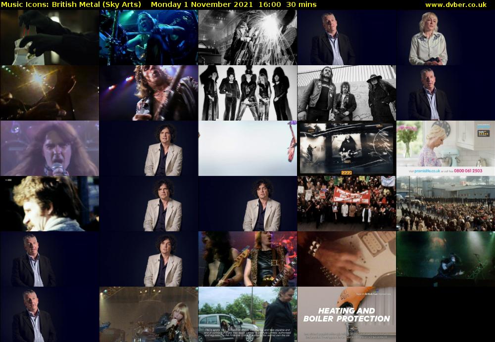 Music Icons: British Metal (Sky Arts) Monday 1 November 2021 16:00 - 16:30