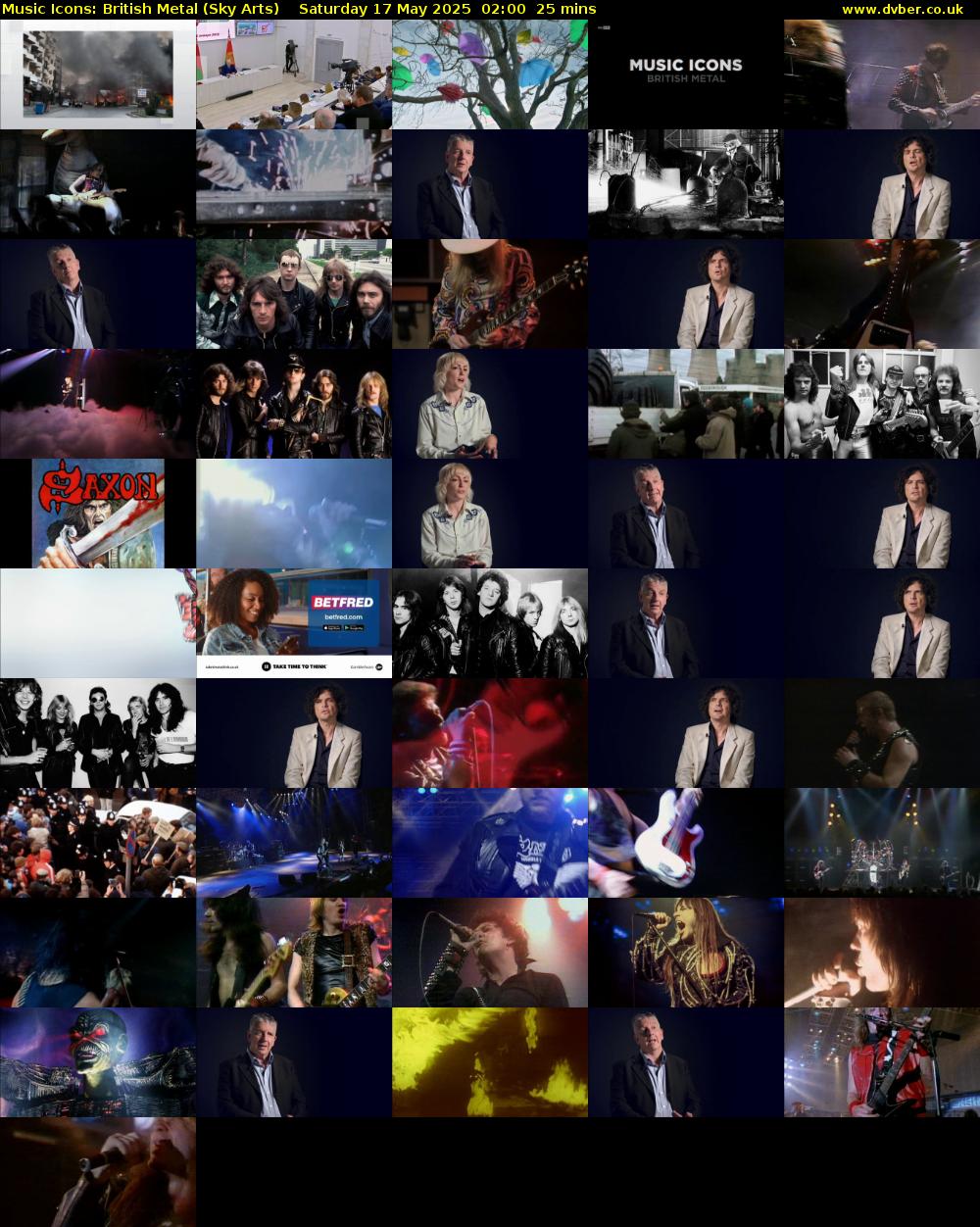 Music Icons: British Metal (Sky Arts) Saturday 17 May 2025 02:00 - 02:25