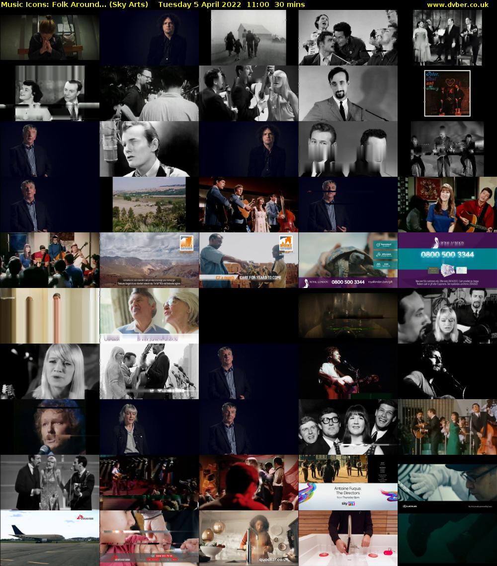 Music Icons: Folk Around... (Sky Arts) Tuesday 5 April 2022 11:00 - 11:30