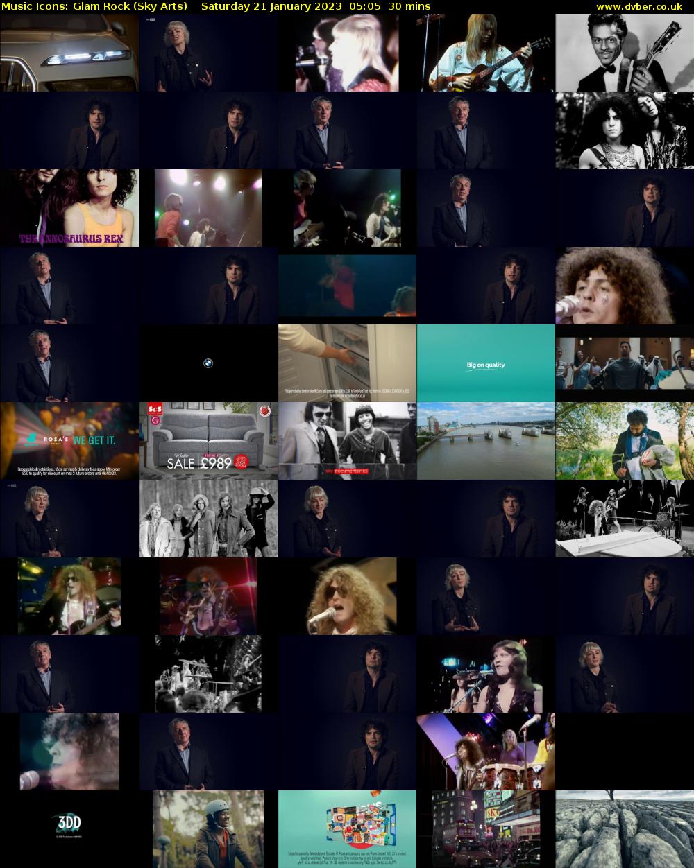 Music Icons: Glam Rock (Sky Arts) Saturday 21 January 2023 05:05 - 05:35