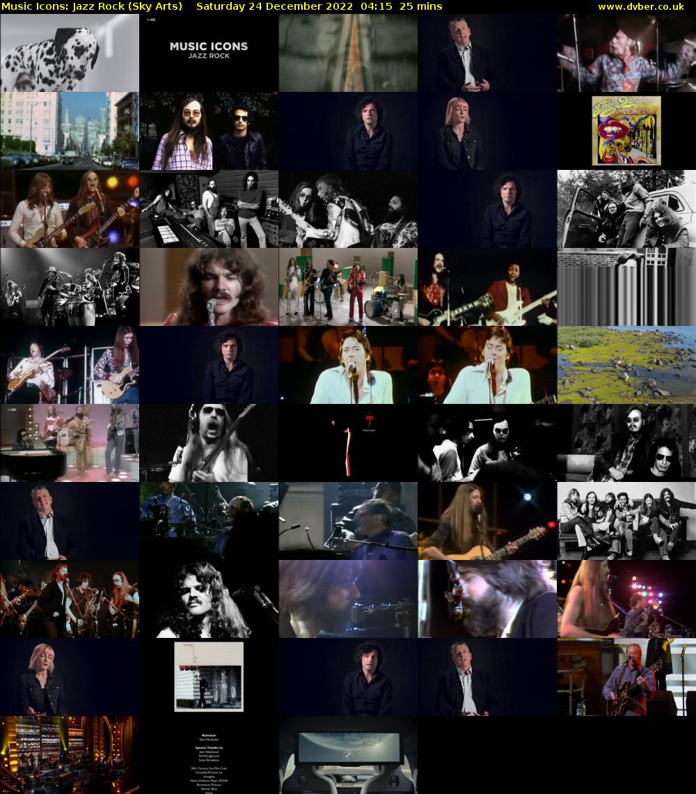 Music Icons: Jazz Rock (Sky Arts) Saturday 24 December 2022 04:15 - 04:40