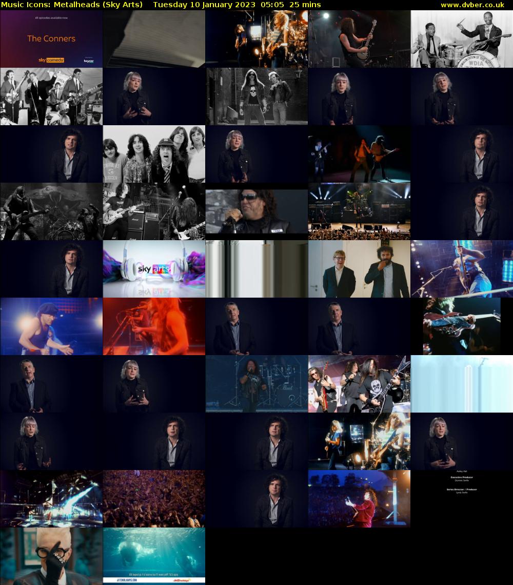 Music Icons: Metalheads (Sky Arts) Tuesday 10 January 2023 05:05 - 05:30