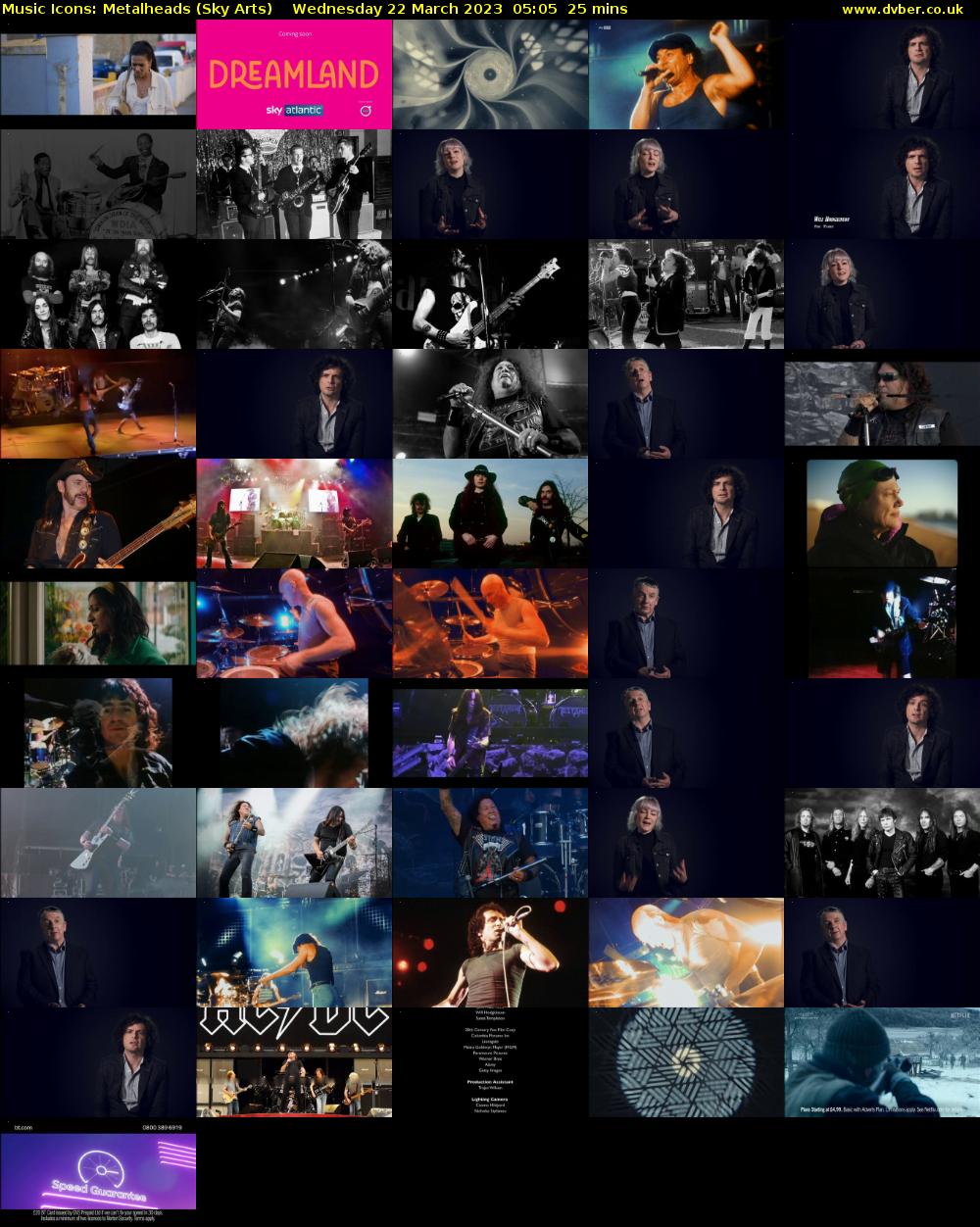 Music Icons: Metalheads (Sky Arts) Wednesday 22 March 2023 05:05 - 05:30