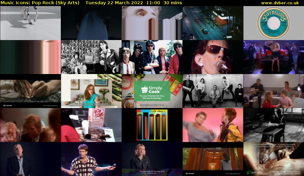 Music Icons: Pop Rock (Sky Arts) Tuesday 22 March 2022 11:00 - 11:30