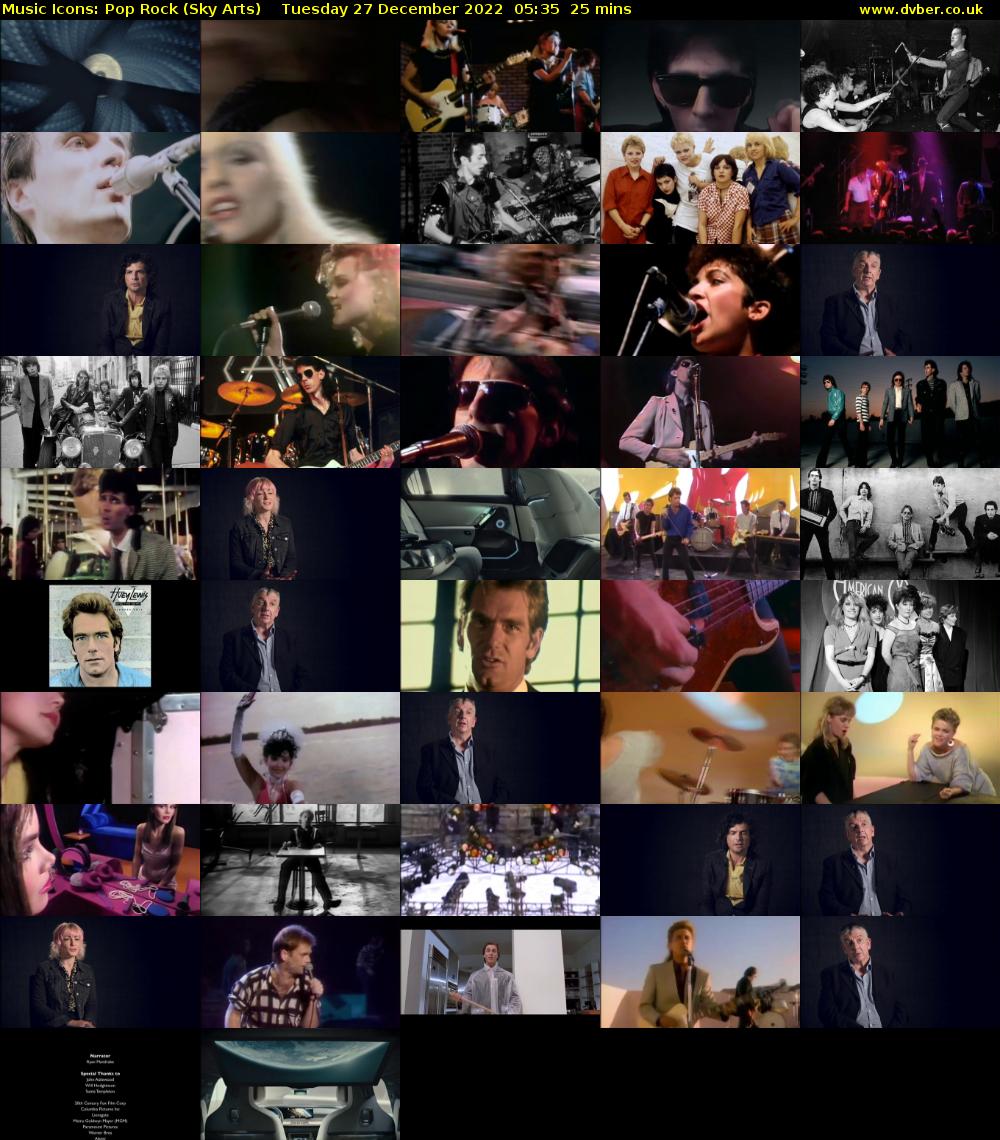 Music Icons: Pop Rock (Sky Arts) Tuesday 27 December 2022 05:35 - 06:00