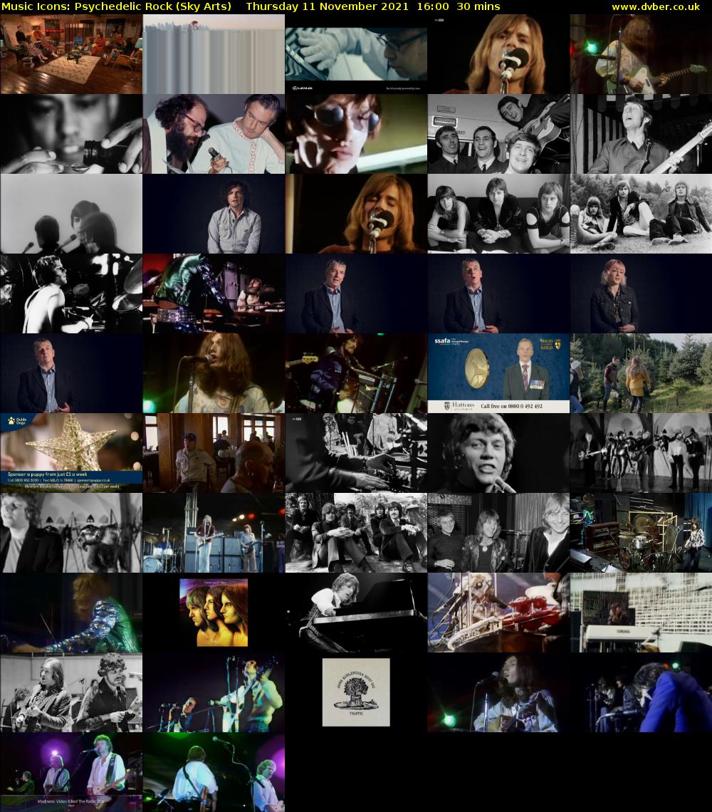 Music Icons: Psychedelic Rock (Sky Arts) Thursday 11 November 2021 16:00 - 16:30