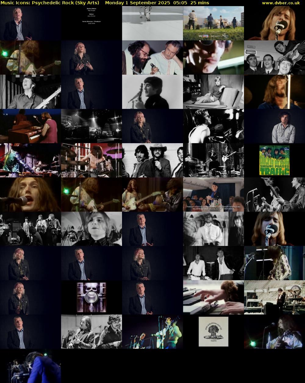 Music Icons: Psychedelic Rock (Sky Arts) Monday 1 September 2025 05:05 - 05:30