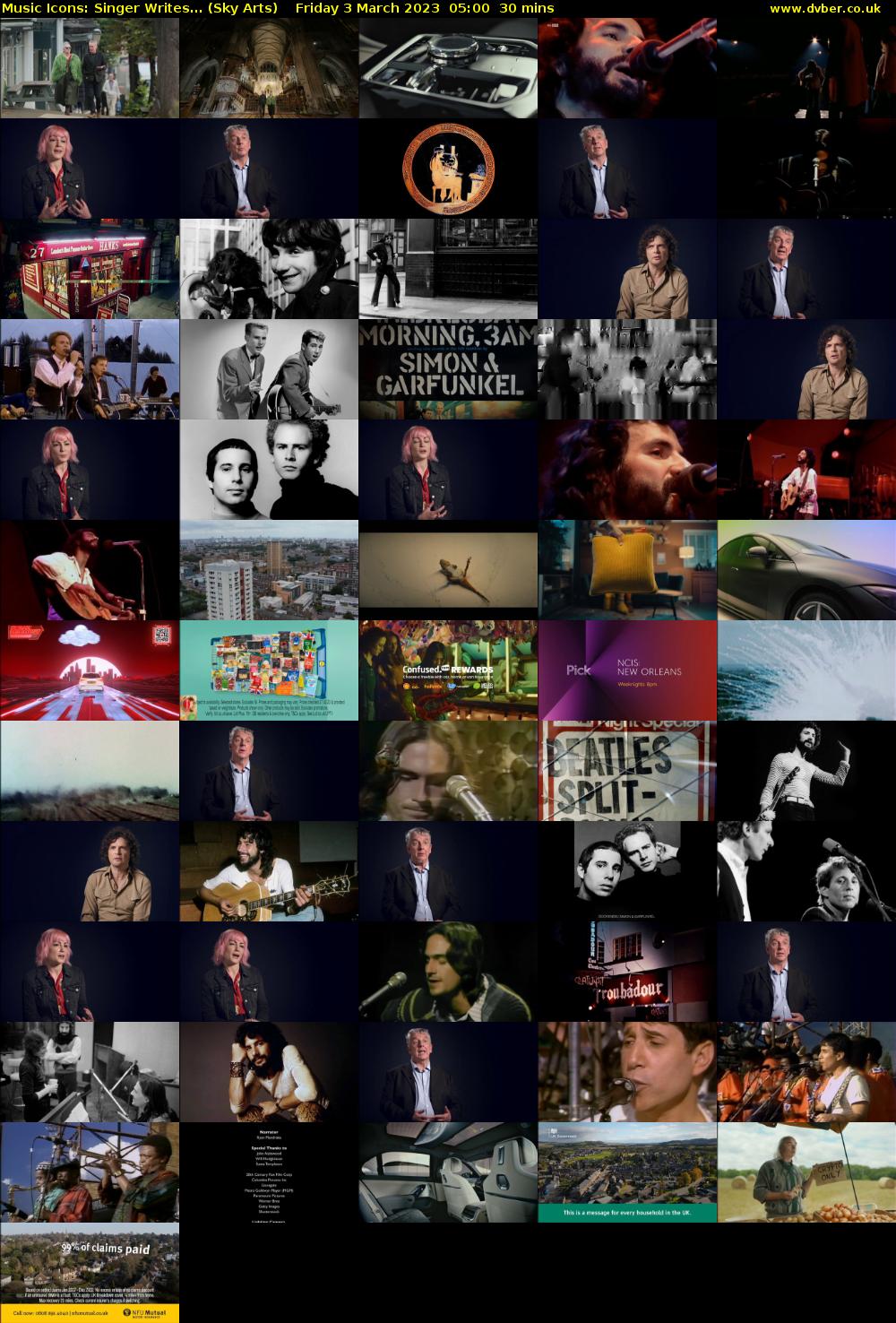Music Icons: Singer Writes... (Sky Arts) Friday 3 March 2023 05:00 - 05:30
