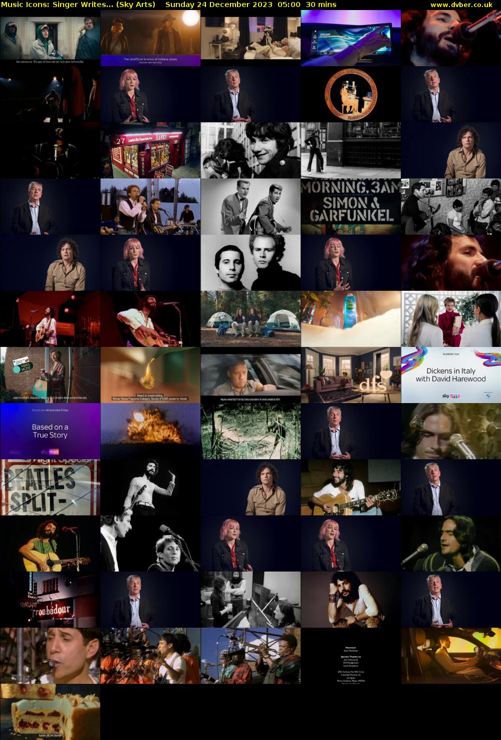 Music Icons: Singer Writes... (Sky Arts) Sunday 24 December 2023 05:00 - 05:30