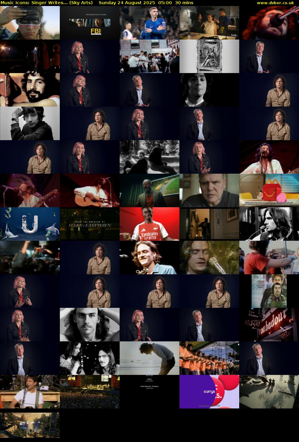 Music Icons: Singer Writes... (Sky Arts) Sunday 24 August 2025 05:00 - 05:30