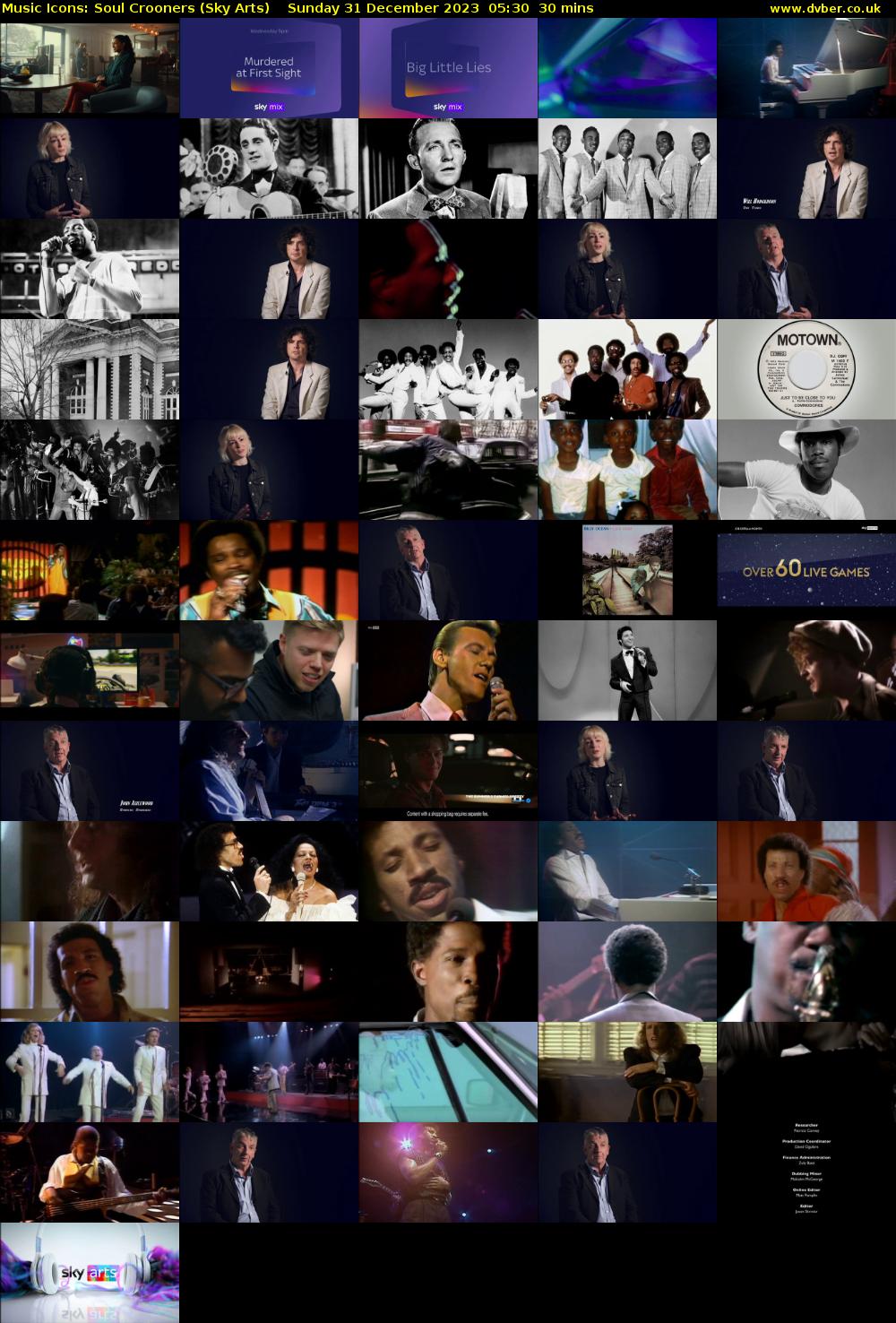 Music Icons: Soul Crooners (Sky Arts) Sunday 31 December 2023 05:30 - 06:00