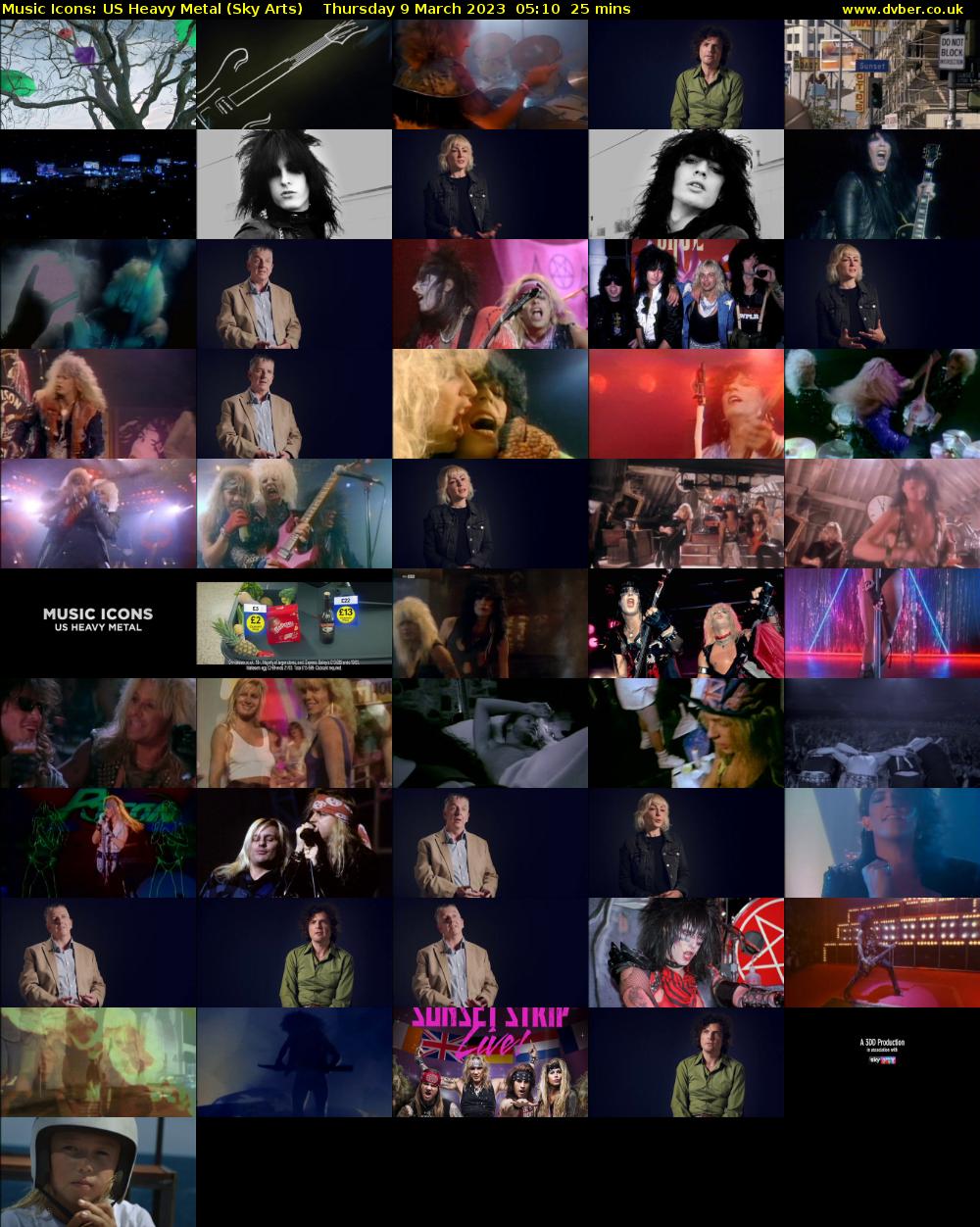Music Icons: US Heavy Metal (Sky Arts) Thursday 9 March 2023 05:10 - 05:35