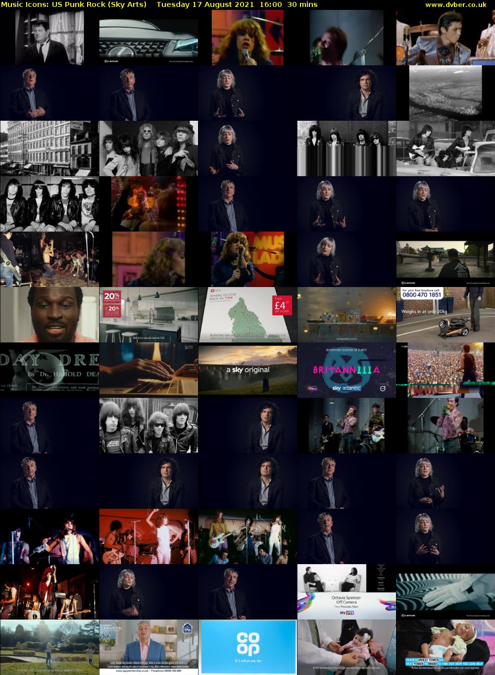 Music Icons: US Punk Rock (Sky Arts) Tuesday 17 August 2021 16:00 - 16:30