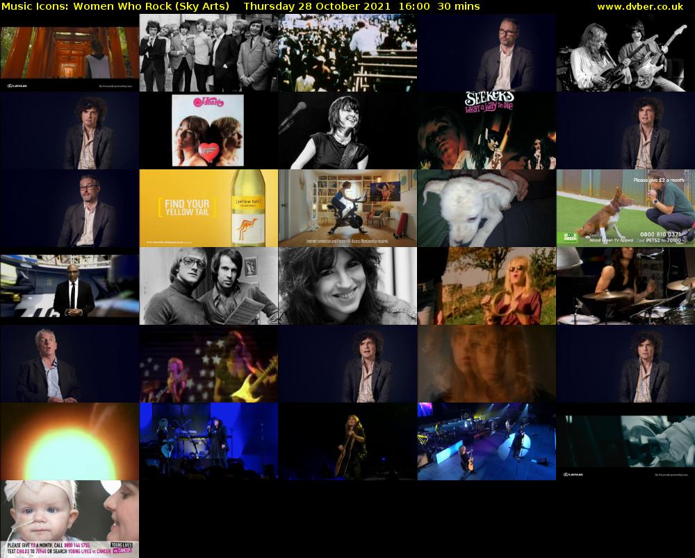 Music Icons: Women Who Rock (Sky Arts) Thursday 28 October 2021 16:00 - 16:30