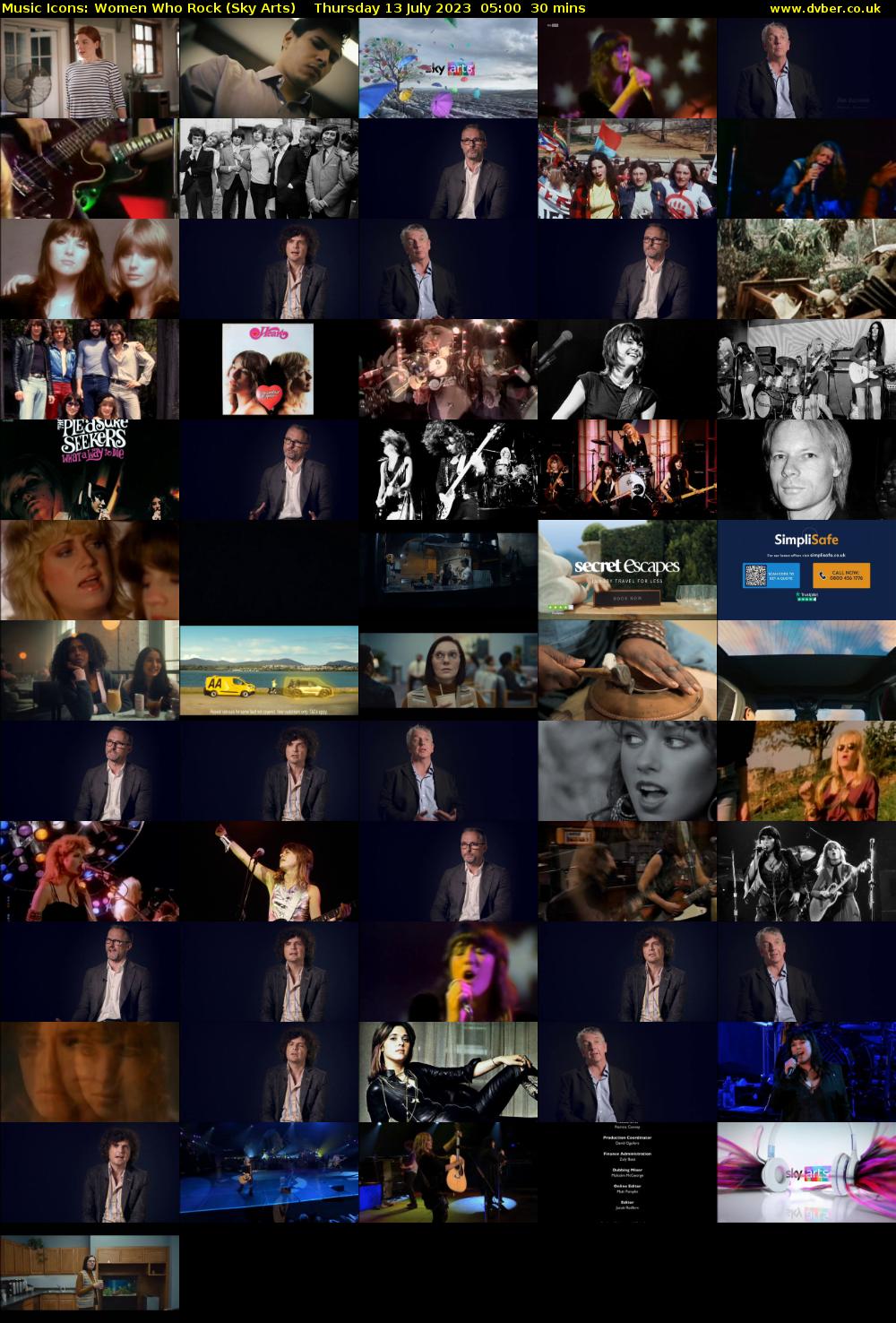 Music Icons: Women Who Rock (Sky Arts) Thursday 13 July 2023 05:00 - 05:30