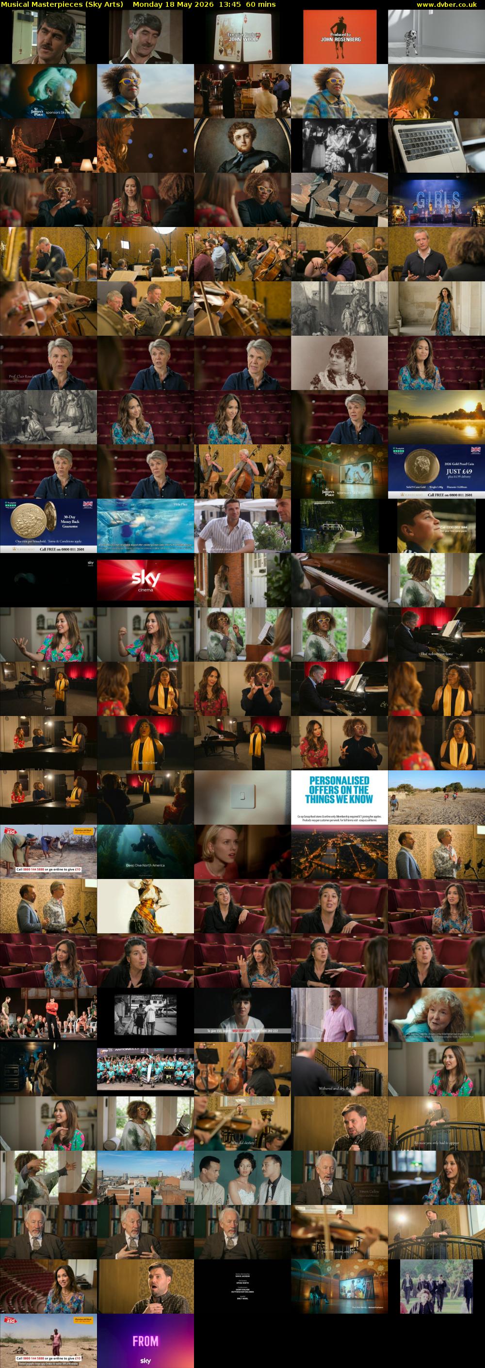 Musical Masterpieces (Sky Arts) Monday 18 May 2026 13:45 - 14:45
