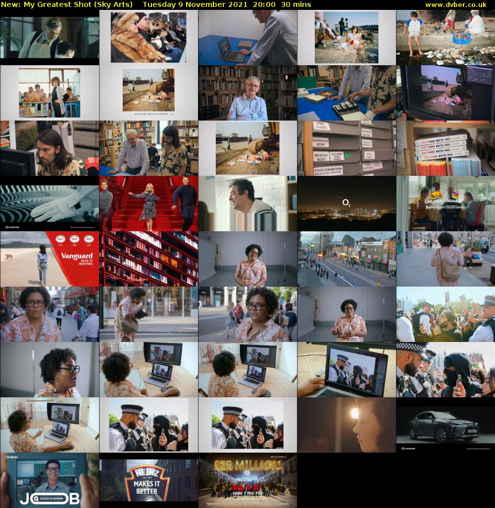 My Greatest Shot (Sky Arts) Tuesday 9 November 2021 20:00 - 20:30
